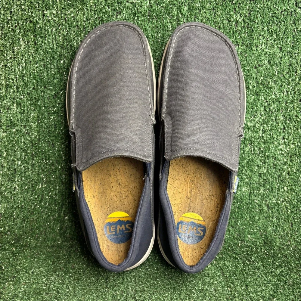 Lems Drifter Canvas Minimalist Barefoot Slip On Loafer Shoes Deep Sea Mens Sz 13